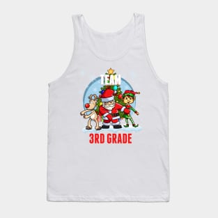 Team 3RD GRADE Santa Elf Reindeer Flossing Kids Christmas Tank Top